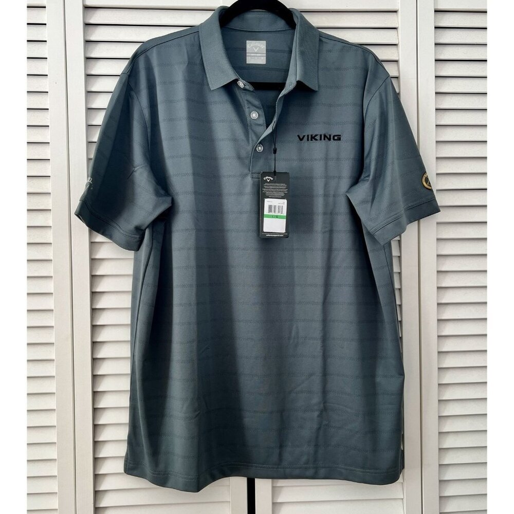 Callaway‎ Opti-Dri Golf Shirt Men's Grey Viking 50th Anniversary Edition Size L